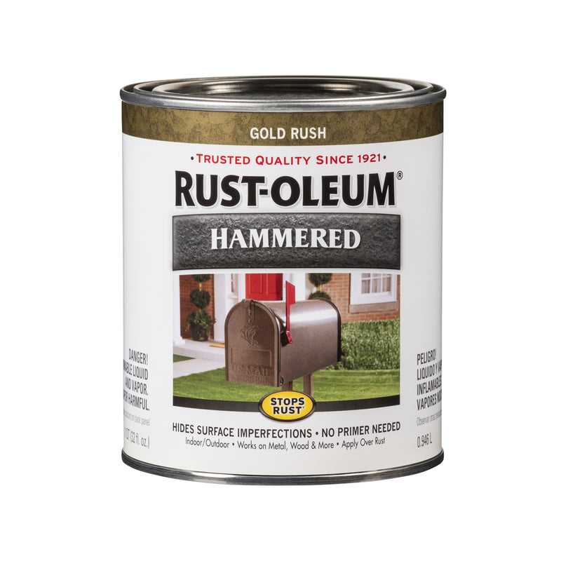 RUSTOLEUM - Rust-Oleum Stops Rust Indoor and Outdoor Hammered Gold Rush Protective Paint 1 qt