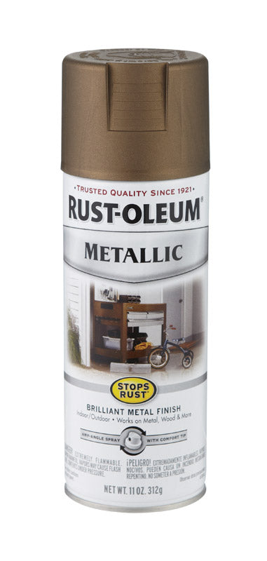 RUSTOLEUM - Rust-Oleum Stops Rust Antique Brass Metallic Spray Paint 11 oz