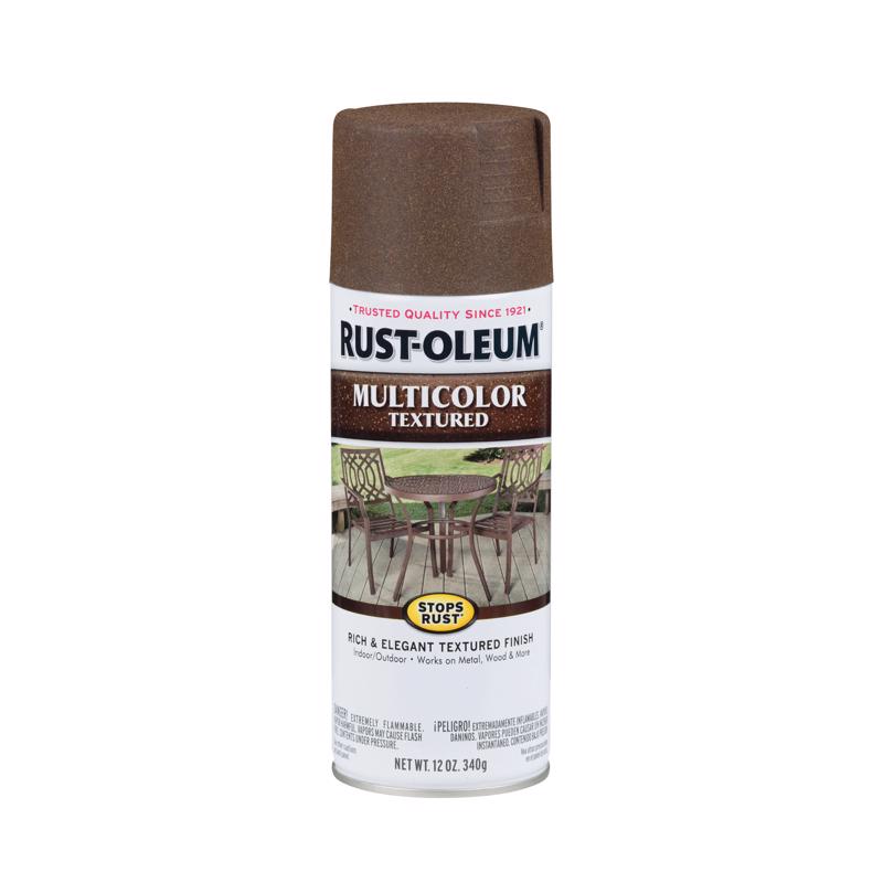 RUST-OLEUM - Rust-Oleum Stops Rust MultiColor Textured Autumn Brown Spray Paint 12 oz - Case of 6