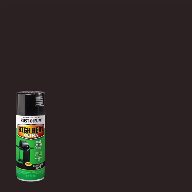 RUSTOLEUM - Rust-Oleum Specialty Semi-Gloss Black Ultra High Heat Spray 12 oz - Case of 6