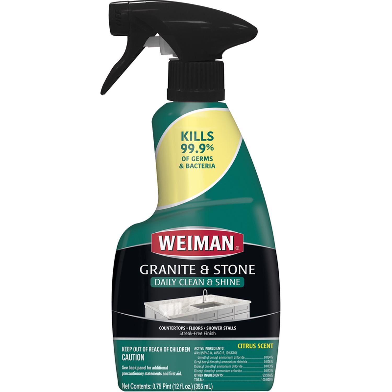Weiman Citrus Scent Granite Cleaner and Polish 12 oz Liquid - Case of 6