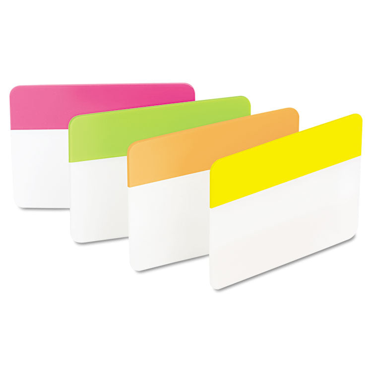 Post-it Tabs - Solid Color Tabs, 1/5-Cut, Assorted Bright Colors, 2" Wide, 24/Pack