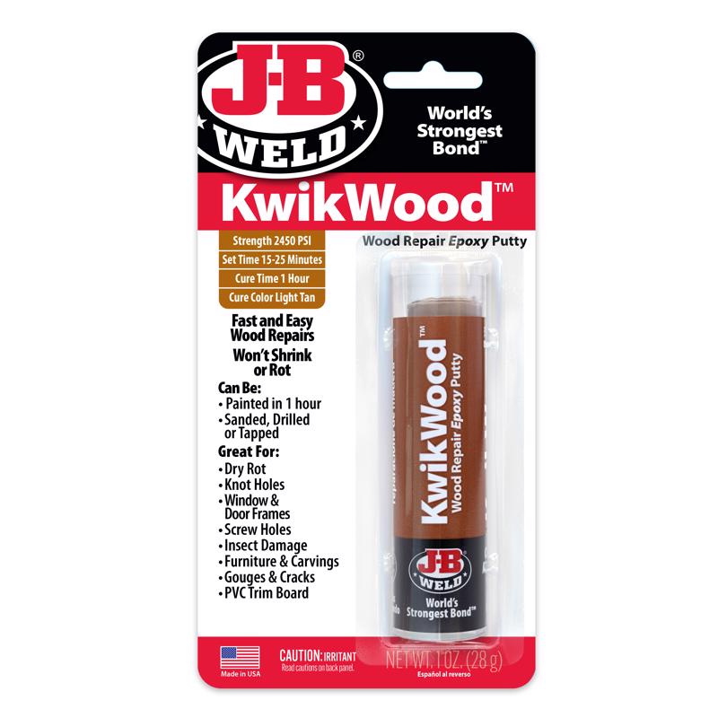 J-B WELD - J-B Weld KwikWood Tan Putty Stick 1 oz