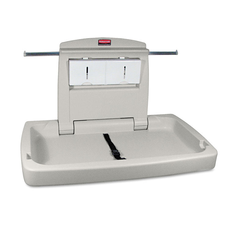 Rubbermaid Commercial - Sturdy Station 2 Baby Changing Table, 33.5 x 21.5, Platinum