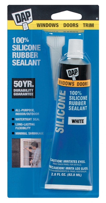 DAP - DAP White Silicone Rubber Door/Siding/ Window Sealant 2.8 oz