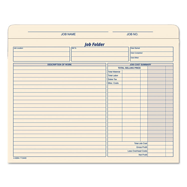 TOPS - Job Folder, Straight Tabs, Letter Size, Manila, 20/Pack