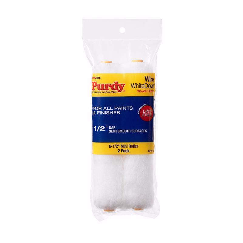 PURDY - Purdy White Dove Woven Fabric 6.5 in. W X 1/2 in. Mini Paint Roller Cover 2 pk