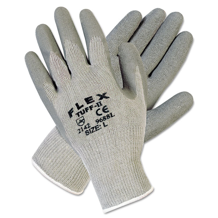 MCR Safety - FlexTuff Latex Dipped Gloves, Gray, Large, 12 Pairs