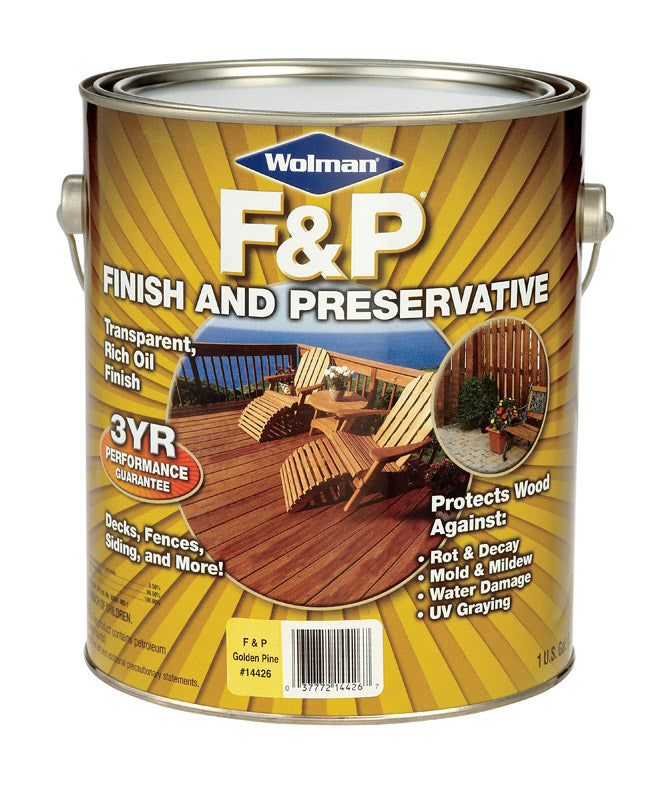 RUST-OLEUM - Wolman F&P Satin Golden Pine Oil-Based Wood Finish 1 gal - Case of 4