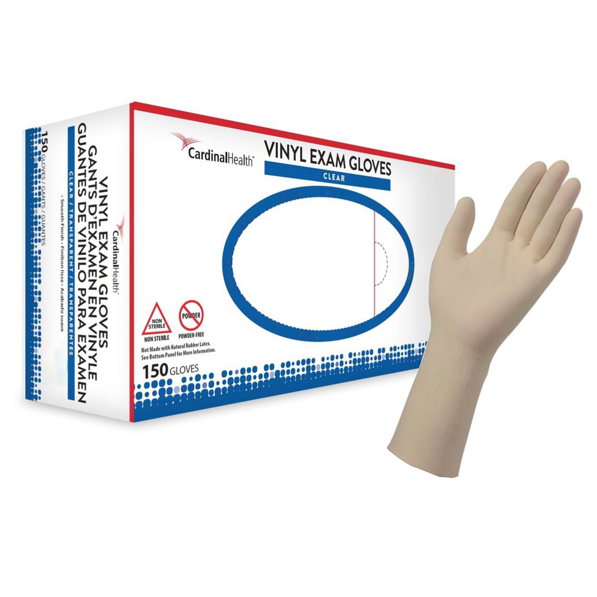 Cardinal - Exam Glove ESTEEM™ Large NonSterile Vinyl Standard Cuff Length Smooth Clear Not Rated [150/BX]