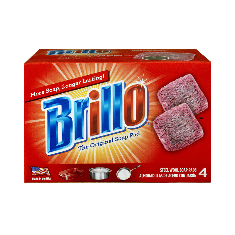 BRILLO - Brillo Heavy Duty Steel Wool Pads For Multi-Purpose 4 pc - Case of 12