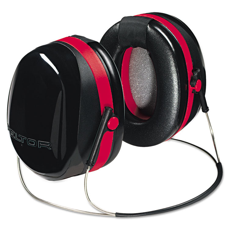 3M - E-A-R Peltor OPTIME 105 Behind-The-Head Earmuffs, 29 dB NRR, Red/Black