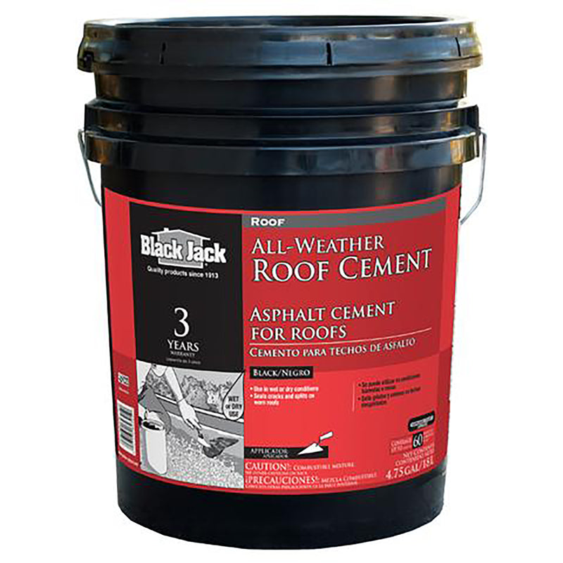 BLACK JACK - Black Jack Gloss Black Patching Cement All-Weather Roof Cement 5 gal