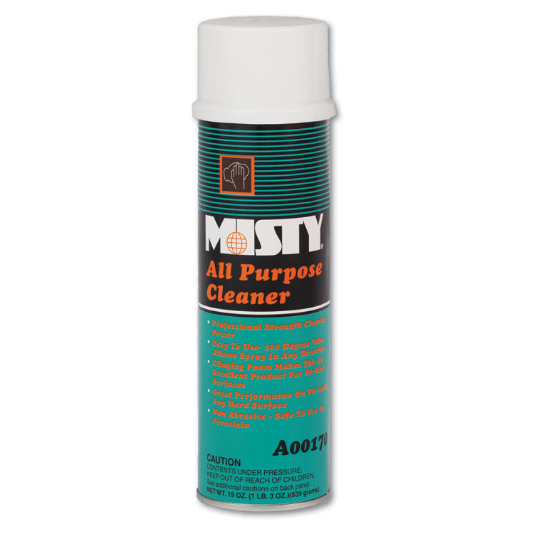 Misty - All-Purpose Cleaner, Mint Scent, 19 oz Aerosol Spray, 12/Carton