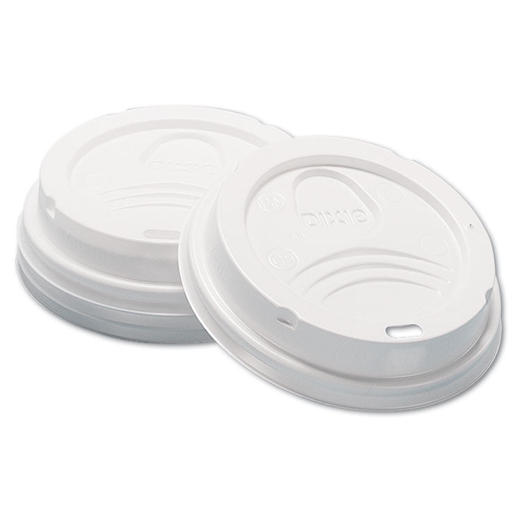 Dixie - Dome Hot Drink Lids, Fits 8 oz Cups, White, 100/Sleeve, 10 Sleeves/Carton