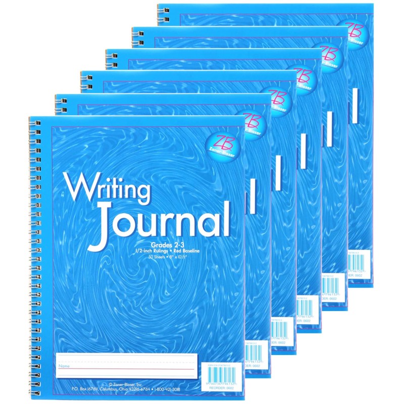 ZANER-BLOSER - My Writing Journal, Grade 2-3, Blue, Pack of 6