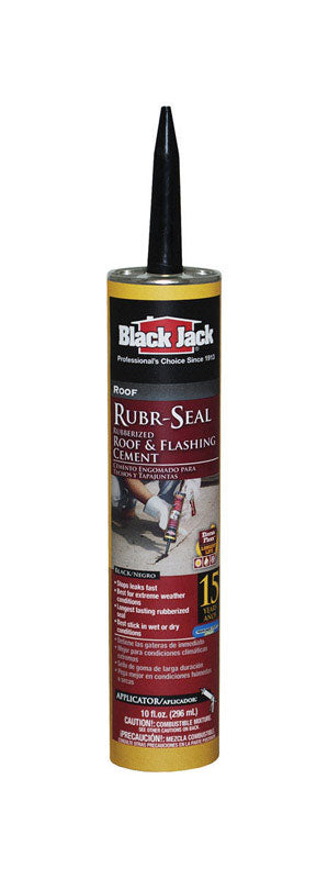 BLACK JACK - Black Jack Rubr-Seal Gloss Black Rubber Roof & Flashing Cement 10.1 oz - Case of 12