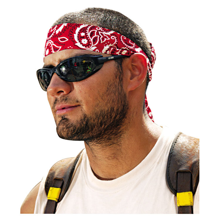 ergodyne - Chill-Its 6700/6705 Bandana/Headband, One Size Fits All, Red Western