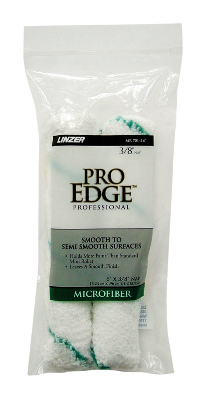 LINZER - Linzer Pro Edge Microfiber 6 in. W X 3/8 in. Mini Paint Roller Cover 2 pk