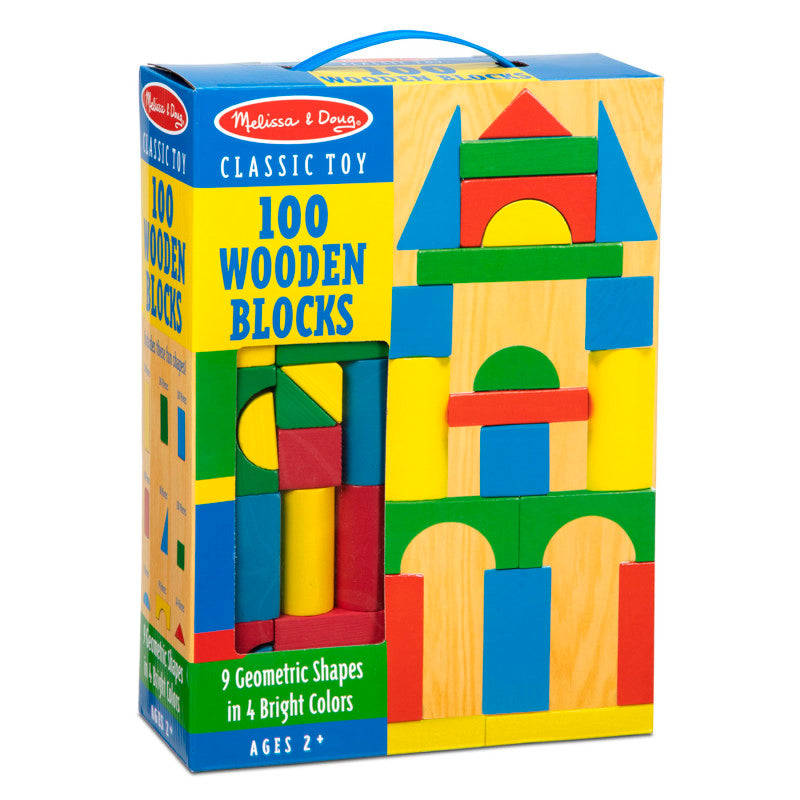 MELISSA & DOUG - Painted Wood Blocks Set, 100 Pieces