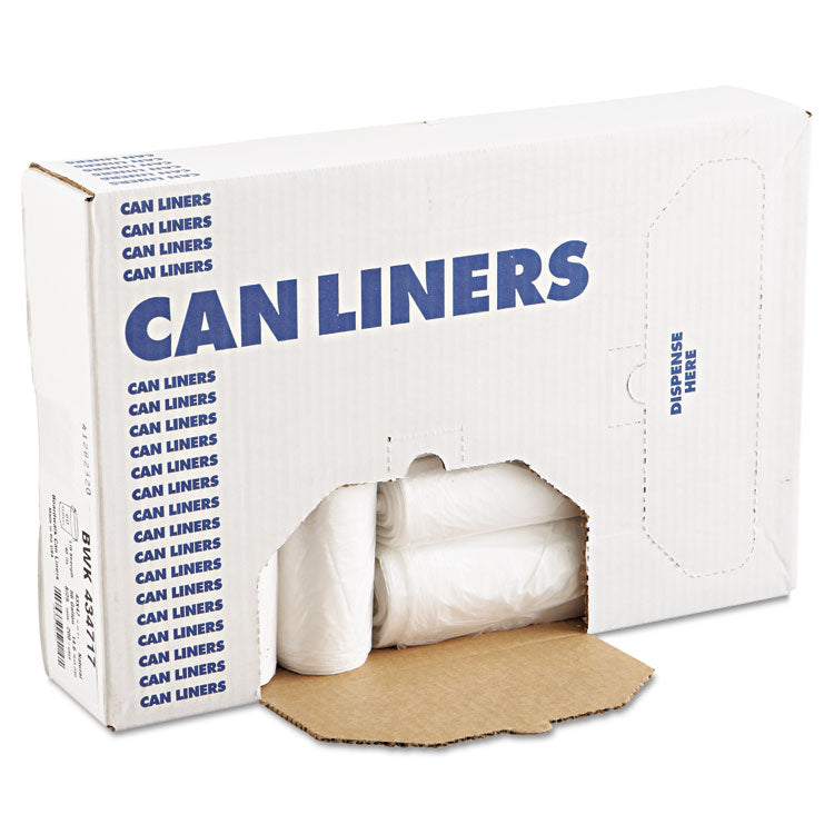 AccuFit - High-Density Can Liners with AccuFit Sizing, 23 gal, 14 microns, 29" x 45", Natural, 250/Carton