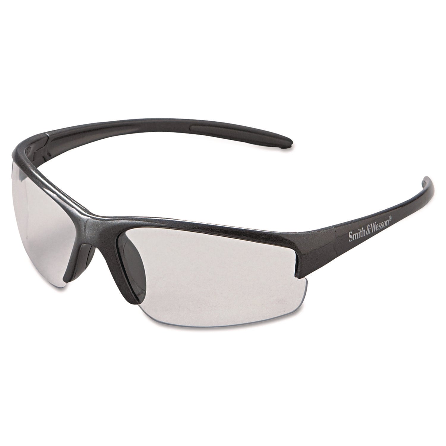 Equalizer Safety Glasses, Gunmetal Half Frame, Clear Dual Lens