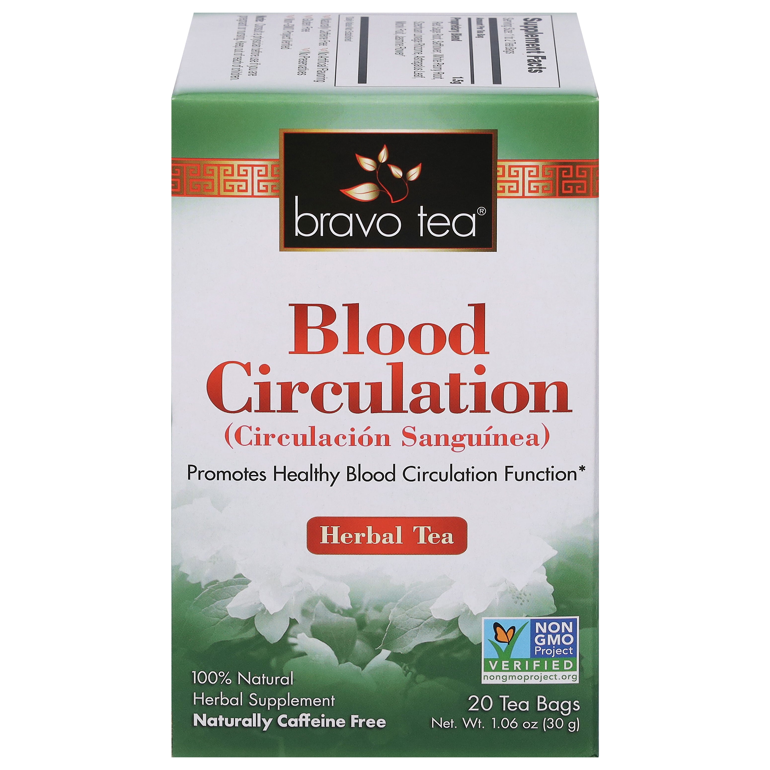Bravo Tea Blood Circulation Herbal Tea 20 Tea Bags - Case of 6