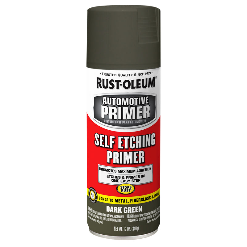 RUST-OLEUM - Rust-Oleum Automotive Flat Dark Green Automotive Self-Etching Primer Spray 12 oz - Case of 6