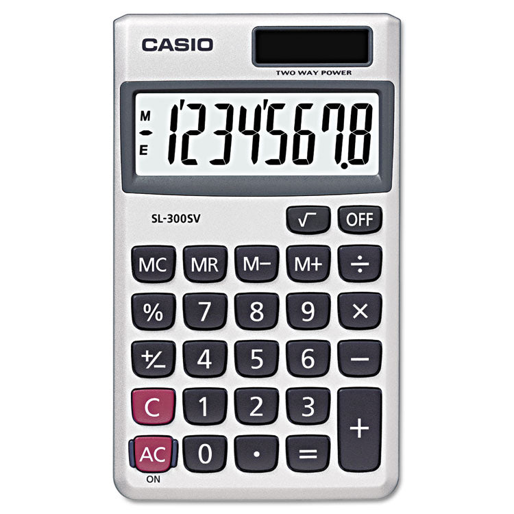 Casio - SL-300SV Handheld Calculator, 8-Digit LCD