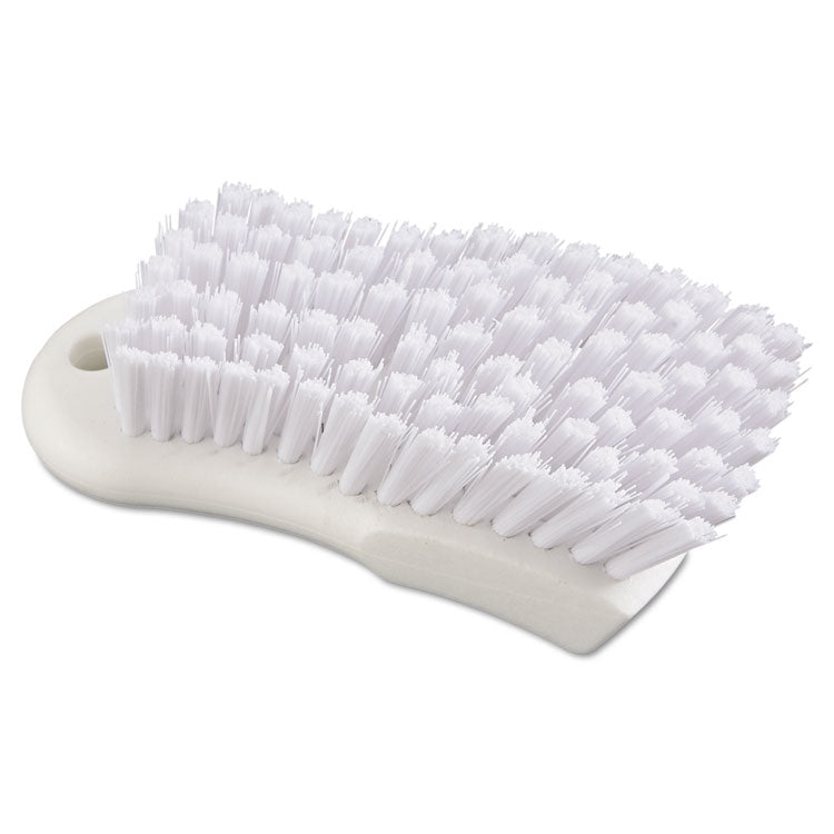 Boardwalk - Scrub Brush, White Polypropylene Bristles, 6" Brush, 6" Handle