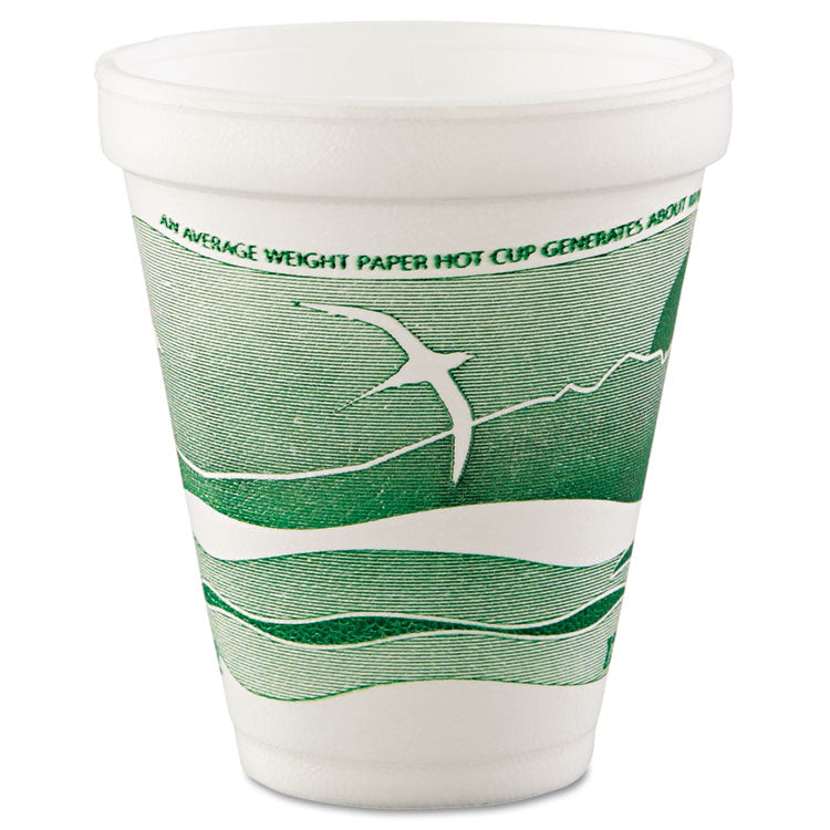 Dart - Horizon Hot/Cold Foam Drinking Cups, 12 oz, Green/White, 25/Bag, 40 Bags/Carton