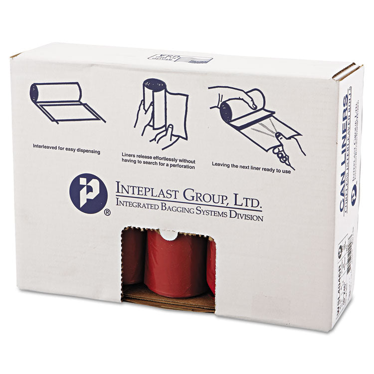 Inteplast Group - Low-Density Commercial Can Liners, 45 gal, 1.3 mil, 40" x 46", Red, 100/Carton