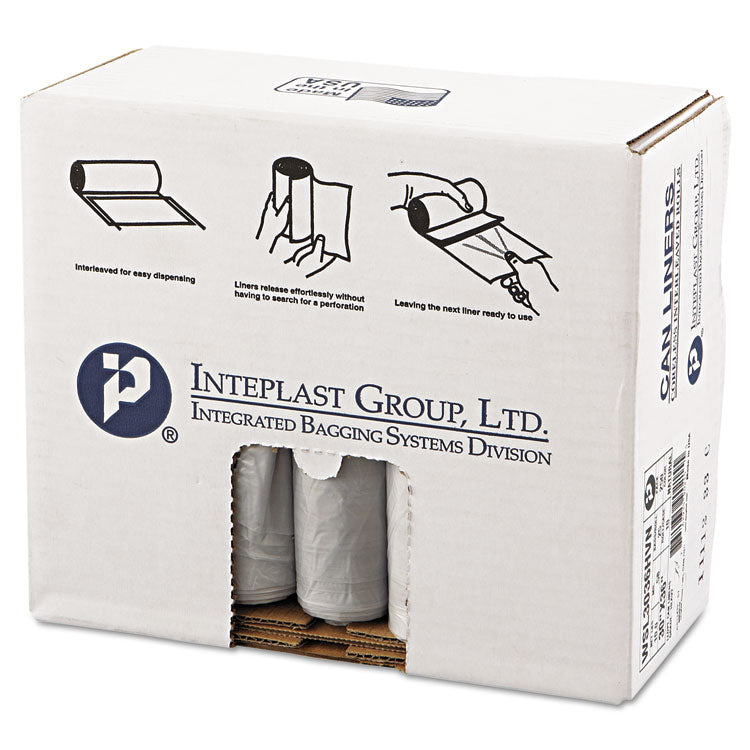 Inteplast Group - Low-Density Commercial Can Liners, 30 gal, 0.58 mil, 30" x 36", Clear, 250/Carton