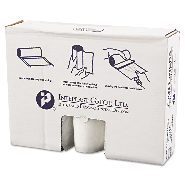 Inteplast Group - High-Density Commercial Can Liners Value Pack, 45 gal, 12 microns, 40" x 46", Clear, 250/Carton