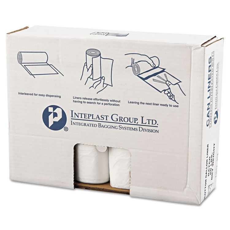 Inteplast Group - High-Density Commercial Can Liners Value Pack, 60 gal, 14 microns, 43" x 46", Clear, 200/Carton