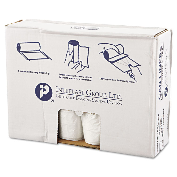 Inteplast Group - High-Density Commercial Can Liners Value Pack, 45 gal, 11 microns, 40" x 46", Clear, 250/Carton
