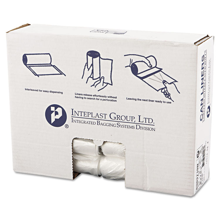 Inteplast Group - High-Density Interleaved Commercial Can Liners, 30 gal, 10 microns, 30" x 37", Clear, 500/Carton