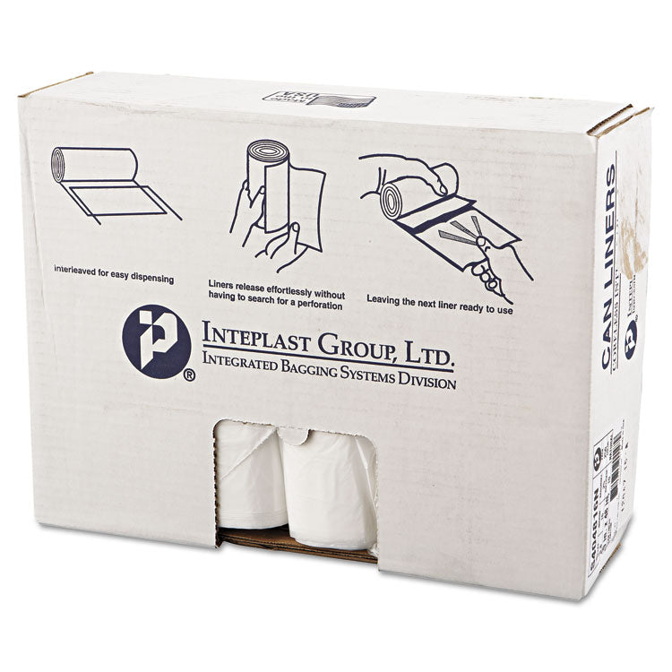 Inteplast Group - High-Density Interleaved Commercial Can Liners, 45 gal, 16 microns, 40" x 48", Clear, 250/Carton