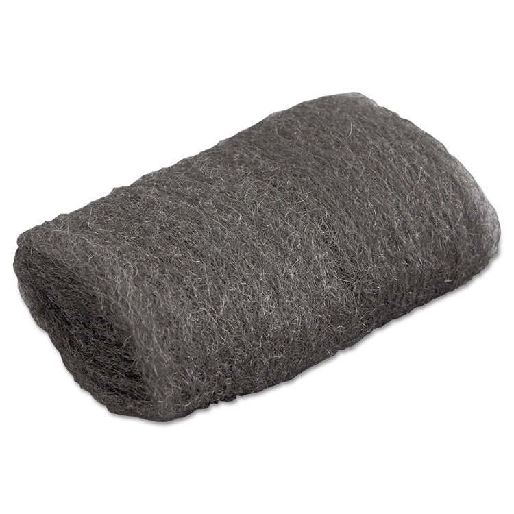 GMT - Industrial-Quality Steel Wool Hand Pads, #00 Very Fine, Steel Gray, 16 Pads/Sleeve, 12/Sleeves/Carton