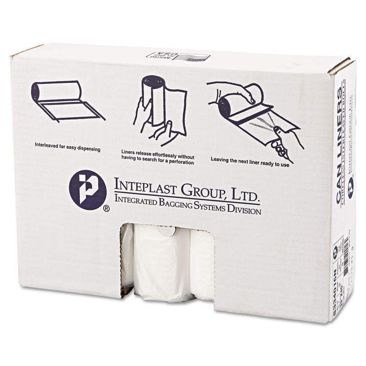 Inteplast Group - High-Density Interleaved Commercial Can Liners, 33 gal, 16 microns, 33" x 40", Clear, 250/Carton