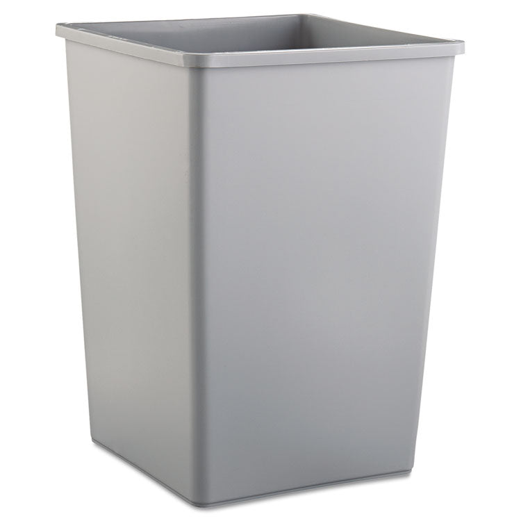 Rubbermaid Commercial - Untouchable Square Waste Receptacle, 35 gal, Plastic, Gray