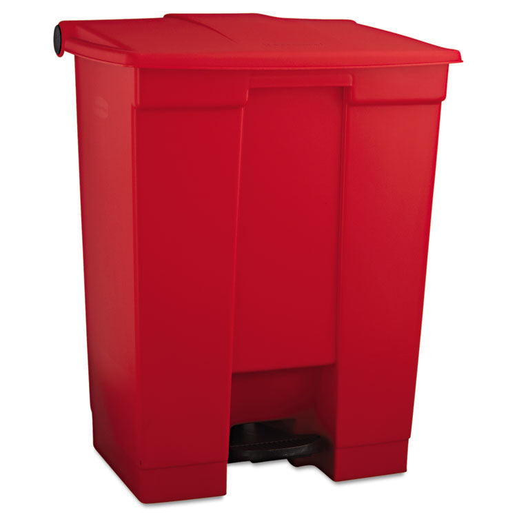 Rubbermaid Commercial - Indoor Utility Step-On Waste Container, 18 gal, Plastic, Red