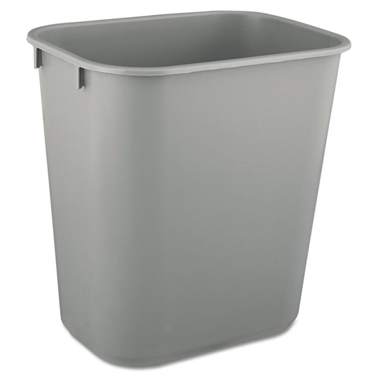 Rubbermaid Commercial - Deskside Plastic Wastebasket, 3.5 gal, Plastic, Gray