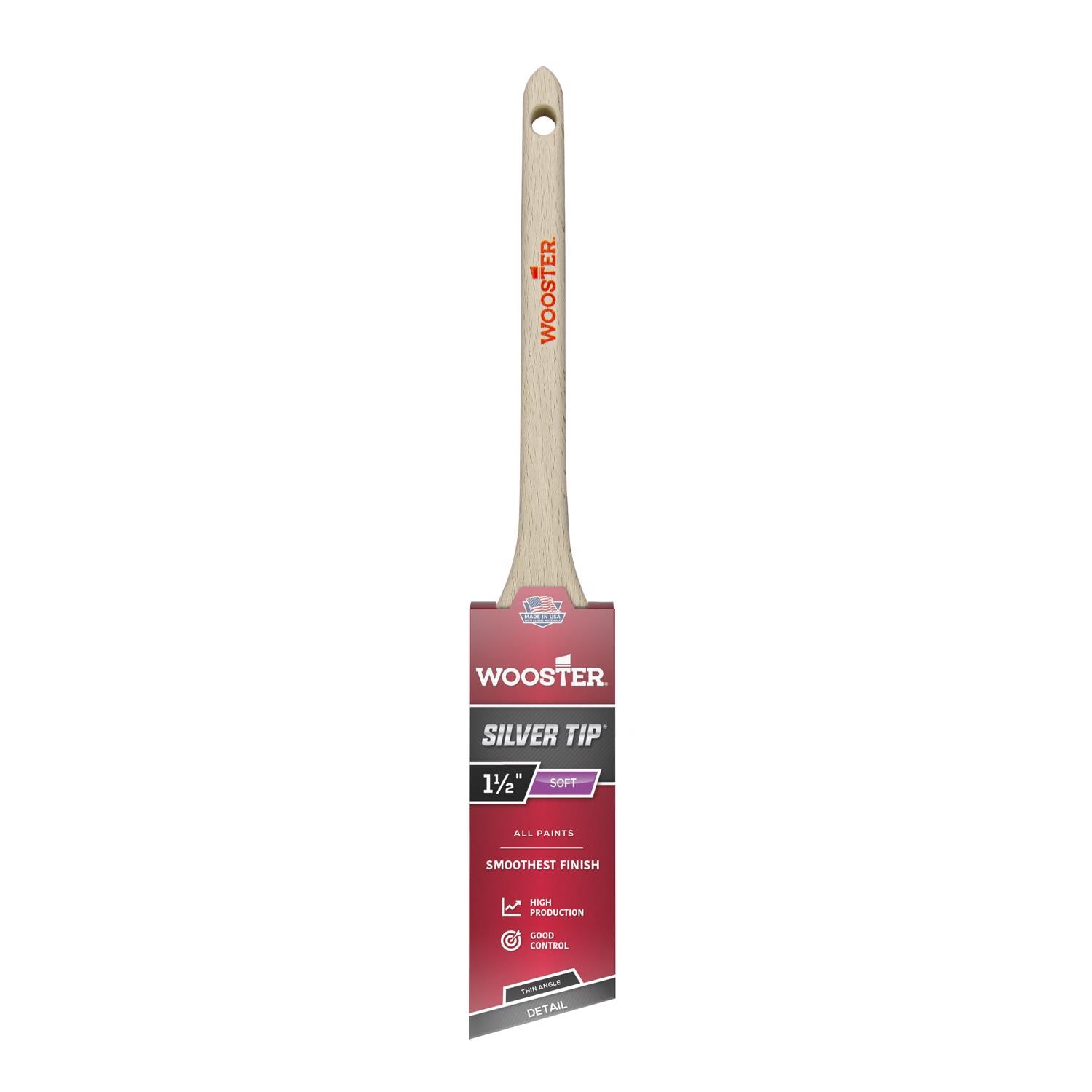 Wooster Silver Tip 1-1/2 in. Soft Thin Angle Paint Brush - Case of 6