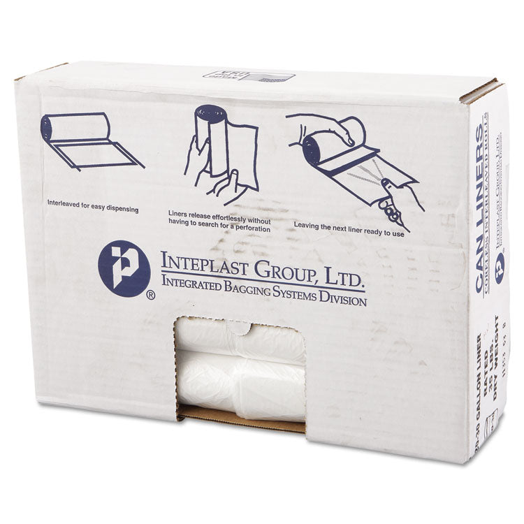 Inteplast Group - High-Density Commercial Can Liners Value Pack, 30 gal, 11 microns, 30" x 36", Clear, 500/Carton