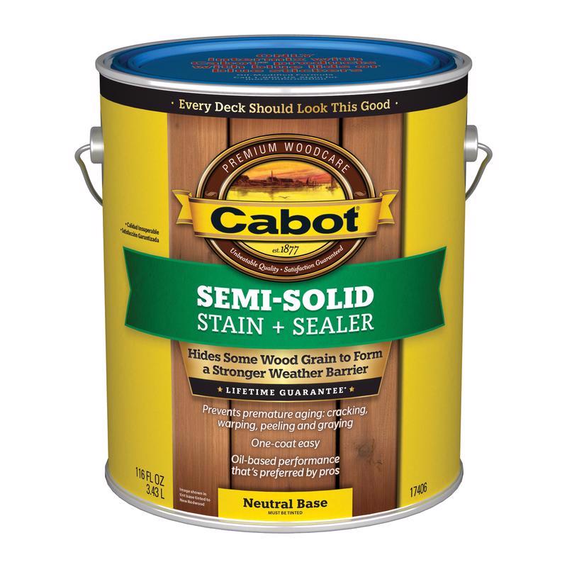 CABOT - Cabot Semi-Solid Low VOC Semi-Solid Tintable Neutral Base Oil-Based Deck and Siding Stain 1 gal - Case of 4