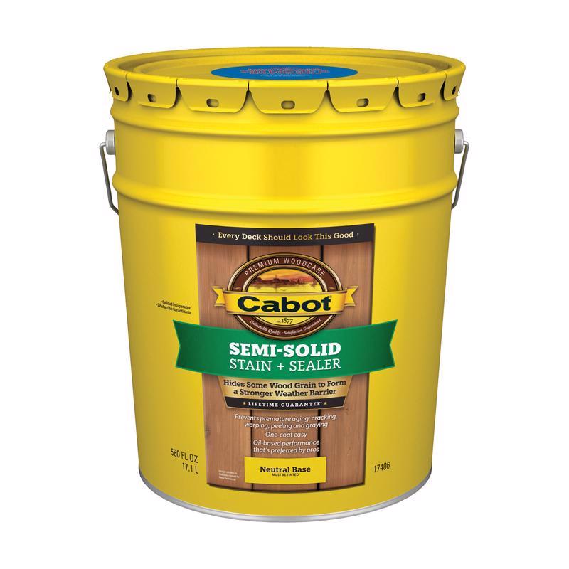 CABOT - Cabot Semi-Solid Low VOC Semi-Solid Tintable Neutral Base Oil-Based Deck and Siding Stain 5 gal