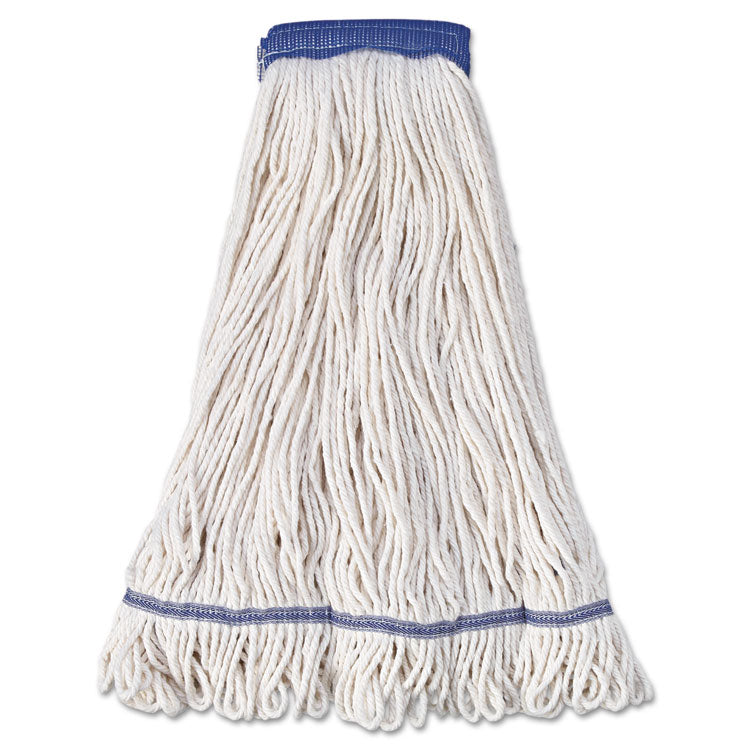 Boardwalk - Super Loop Wet Mop Head, Cotton/Synthetic Fiber, 5" Headband, X-Large Size, White, 12/Carton