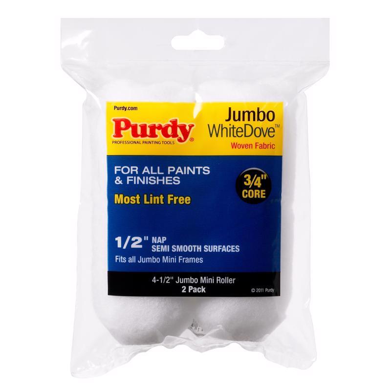 PURDY - Purdy White Dove Woven Fabric 4.5 in. W X 1/2 in. Jumbo Mini Paint Roller Cover 2 pk