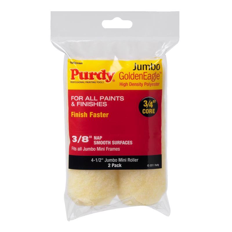 PURDY - Purdy GoldenEagle Polyester 4.5 in. W X 3/8 in. Jumbo Mini Paint Roller Cover 2 pk